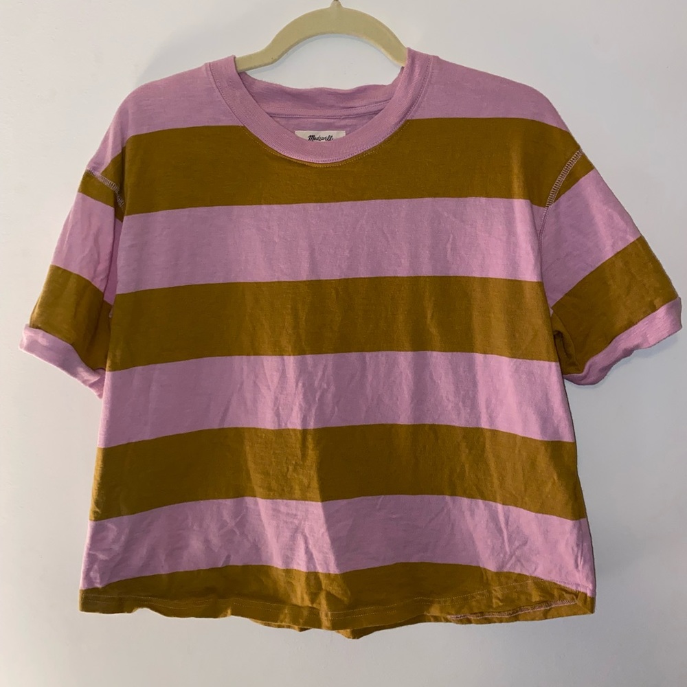 Madewell Striped Crop Ringer Tee